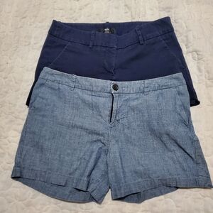 Lot of 2 women's size 8 navy and light blue shorts. Merona and mossimo